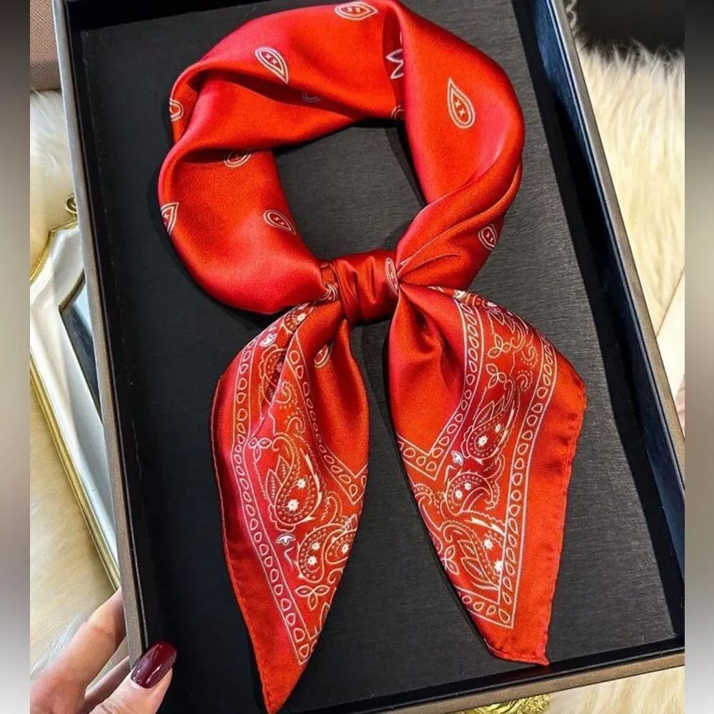 Red Paisley scarf N1289
